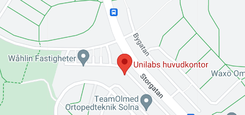 Map of Unilabs Sweden in Solna